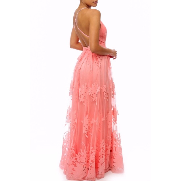 Almost gone. Blush floral detail tulle dress - Picture 3 of 4